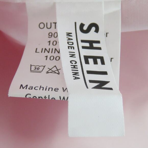 Shein Hot Pink Blazer Jacket Notch Lapel Double Breasted Medium Shoulder Pads - Picture 5 of 6